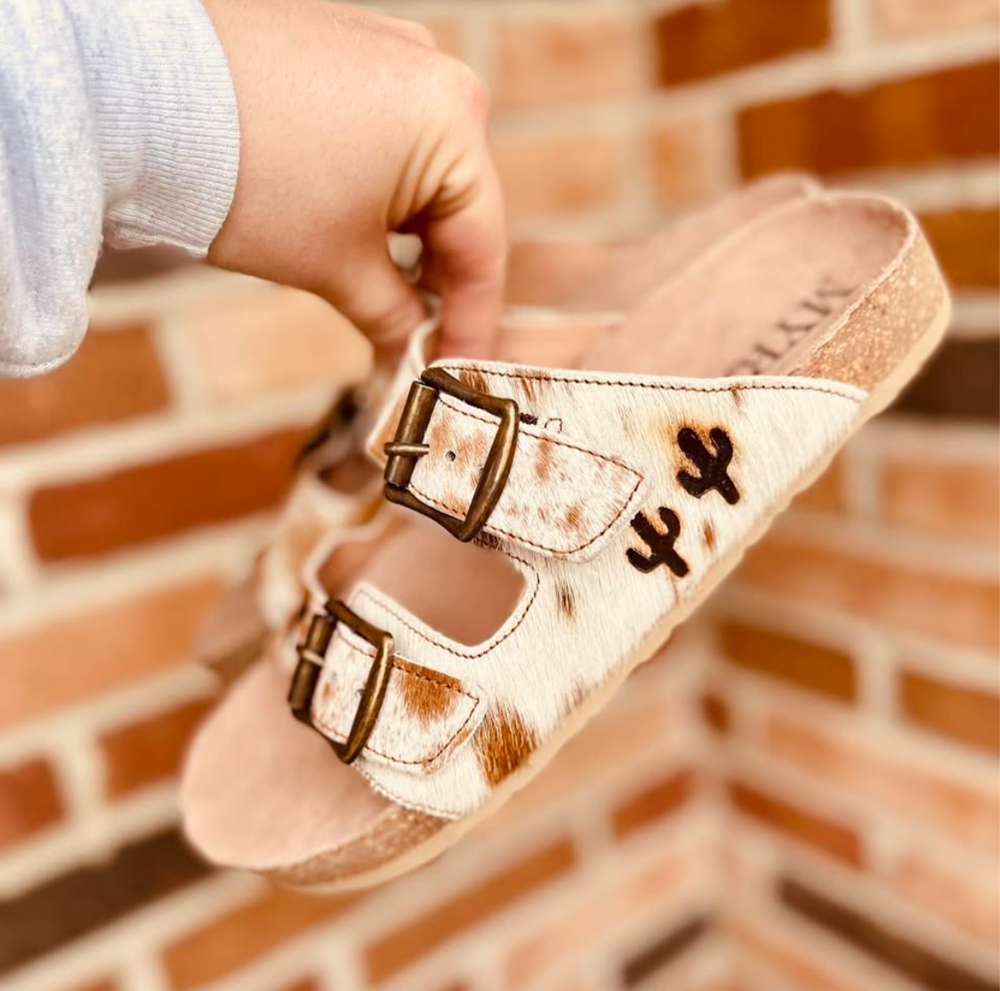 Western Branded Cowhide Sandals