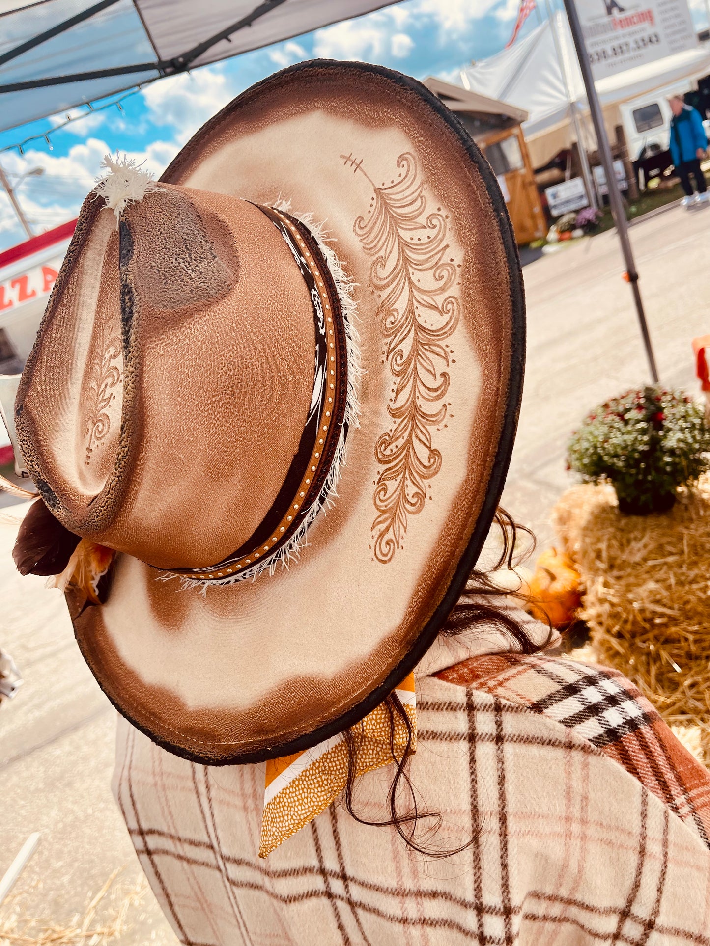 Caught on Fire- Hand Burned Hat