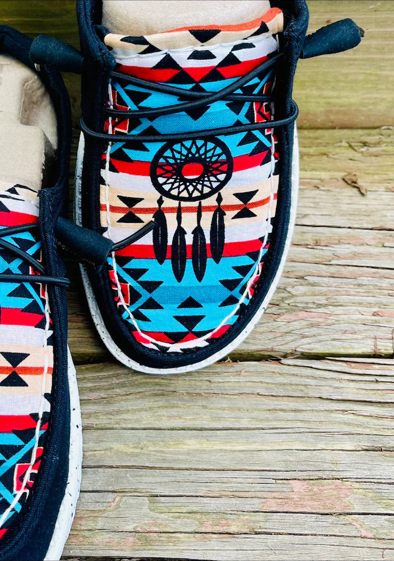 Black Dream Catcher Hand Embellished Shoes