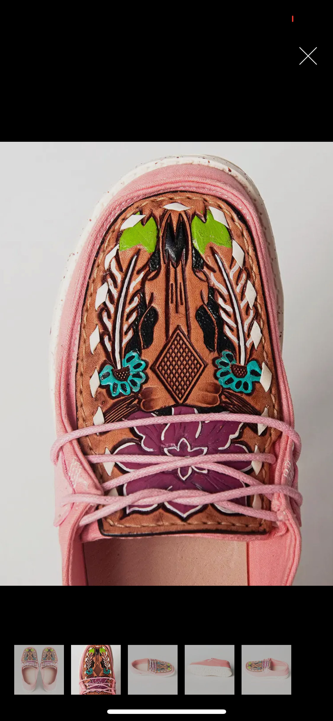 Pink Longhorn Hand Tooled Leather Shoes