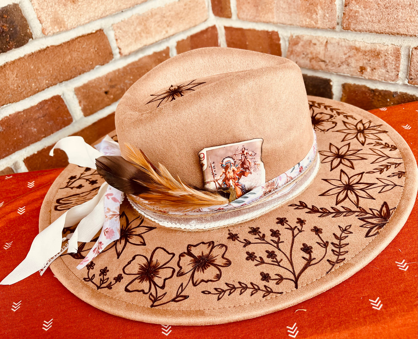 Full Bloom- Hand Burned Hat