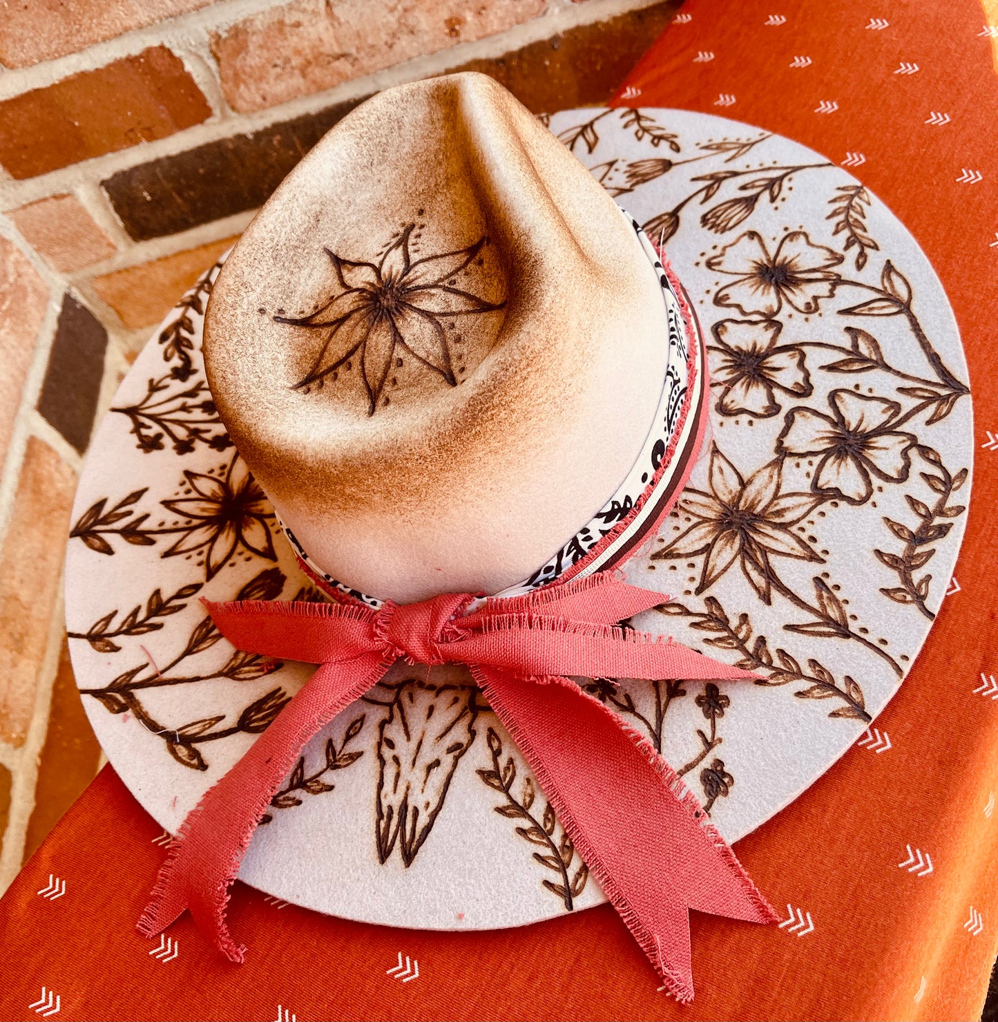 Wildflower Hand Burned Hat