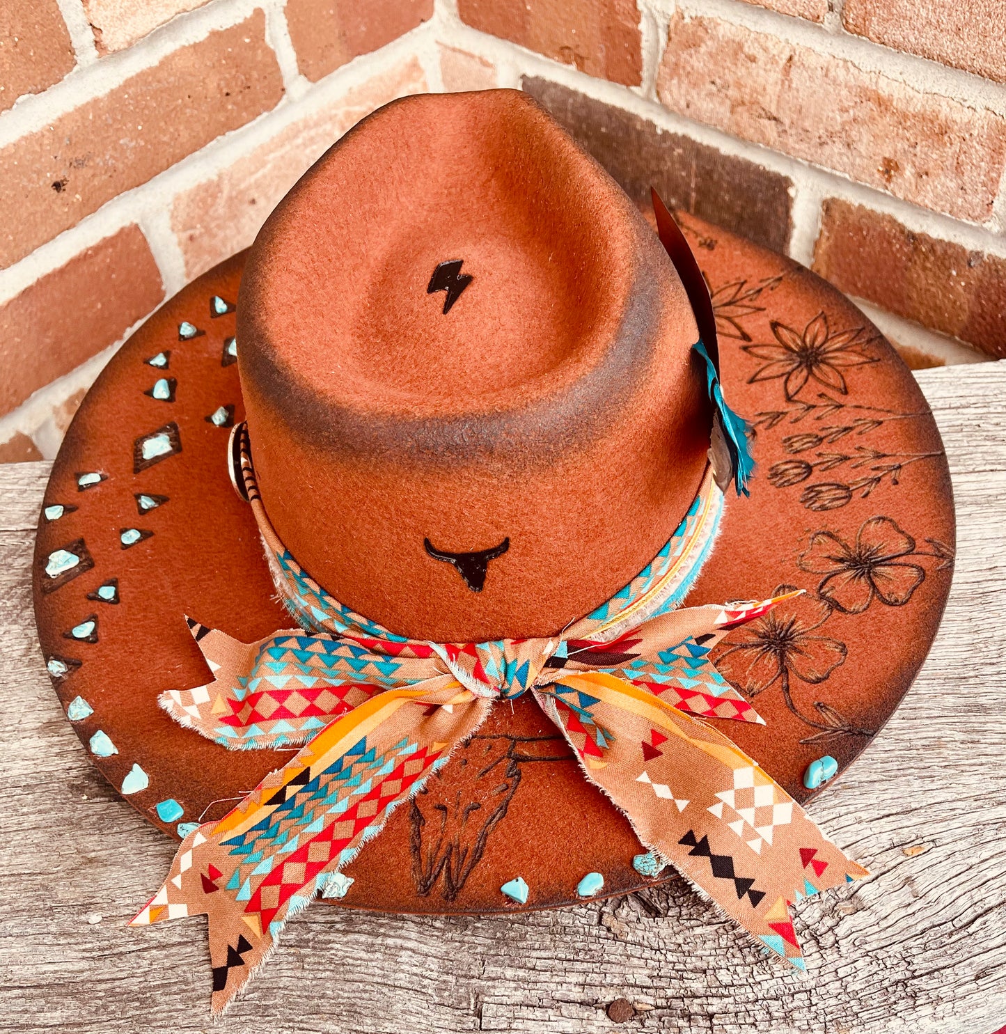 The Steady Heart- Hand Burned Hat