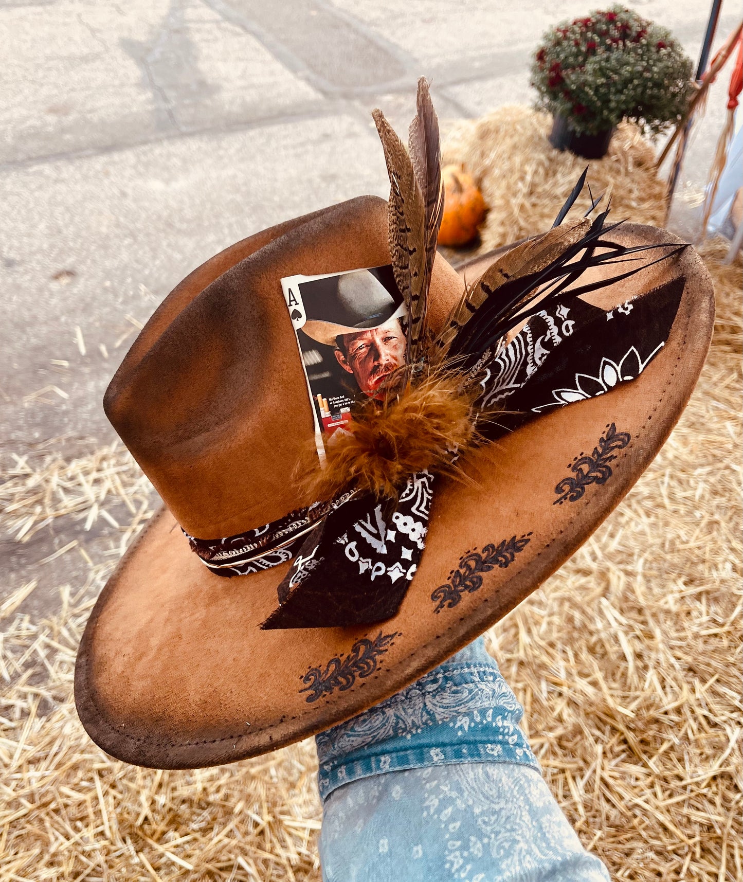Light as a Feather- Hand Burned Hat