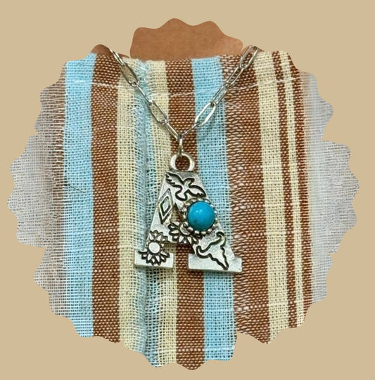 Western Turquoise Initial Necklace