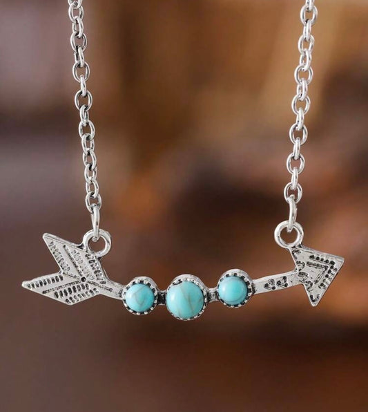 Turquoise Arrow Pendant Necklace