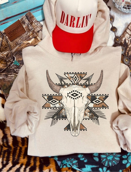 Aztec Longhorn Hoodie