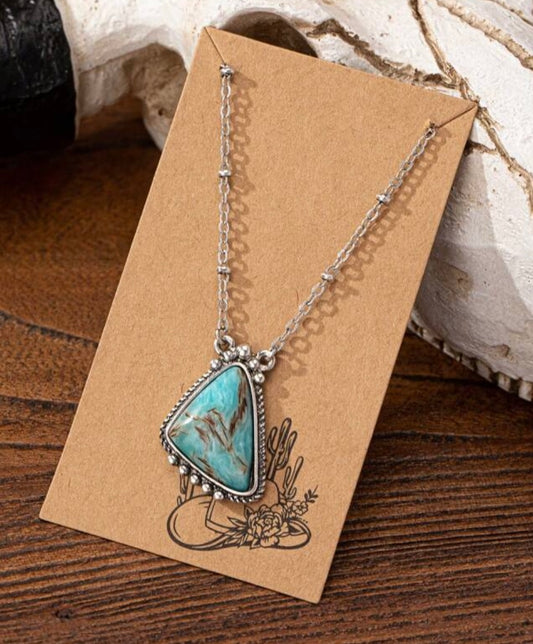 Triangle Stone Pendant Necklace