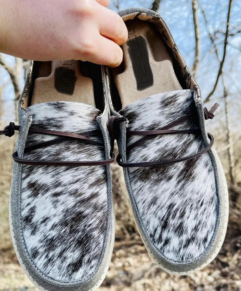 Simple Genuine Cowhide Embellished Shoes