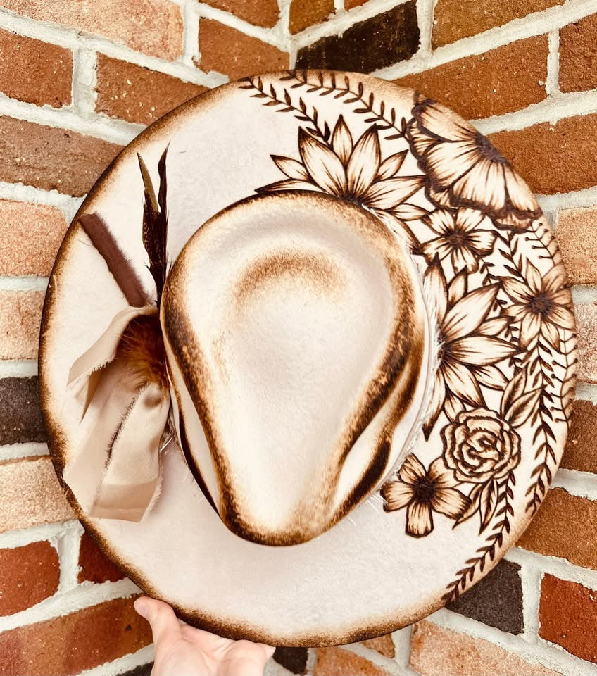 The Lainey Hand Burned Hat