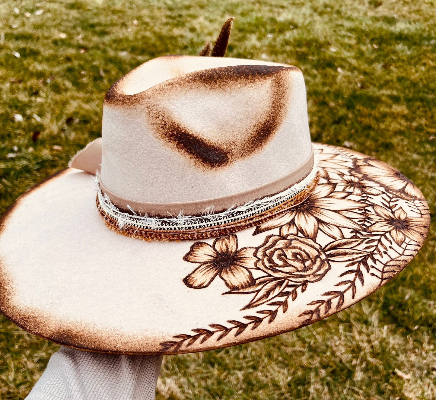 The Lainey Hand Burned Hat