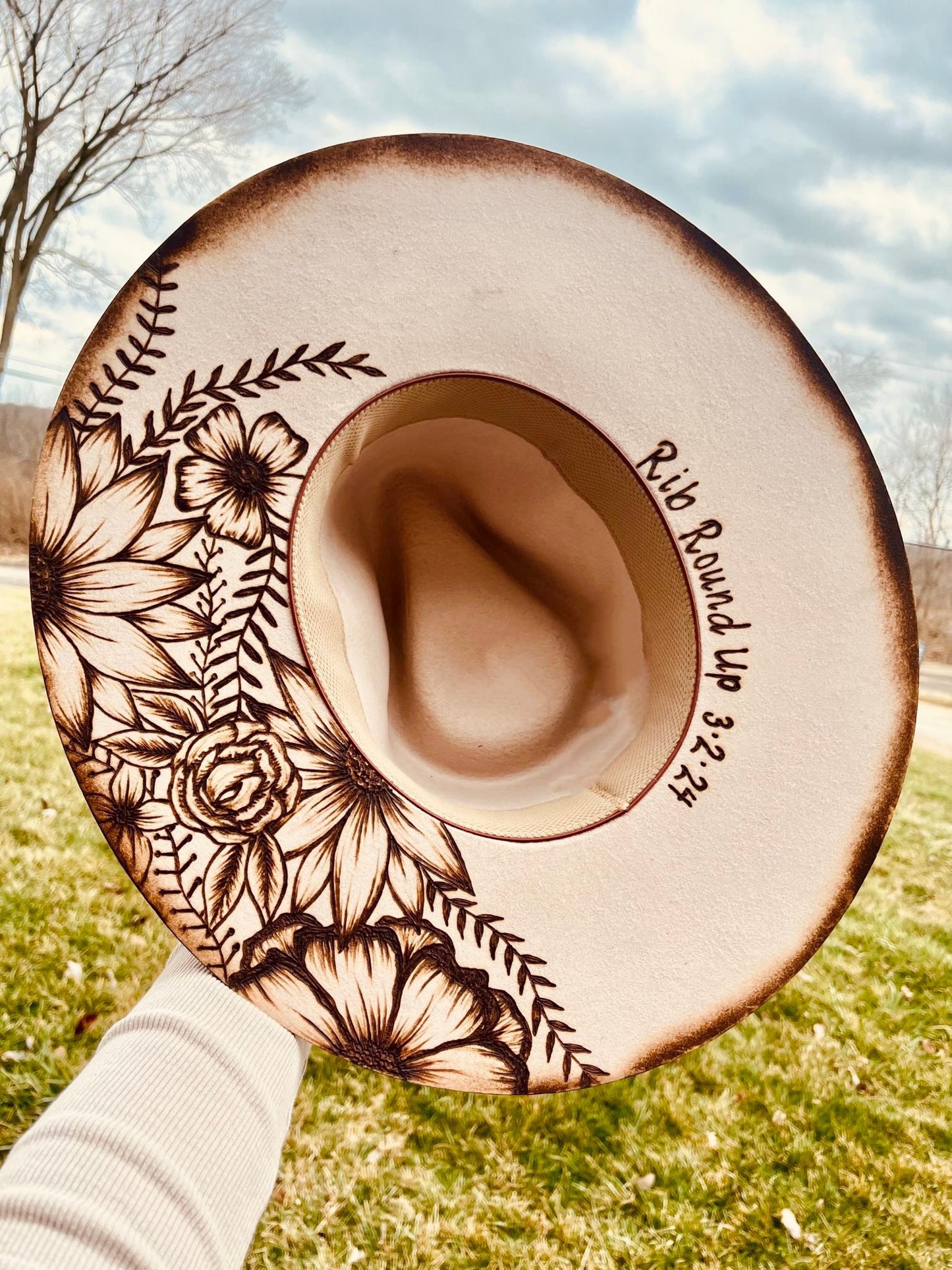 The Lainey Hand Burned Hat