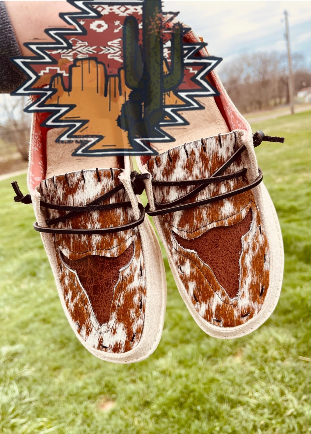 LONGHORN Genuine Beaded+Cowhide Hand Embellished Shoes - Original Longhorn